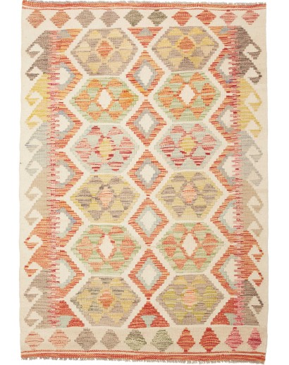 Tappeto Kilim Afghanistan marrone rosso 112x156