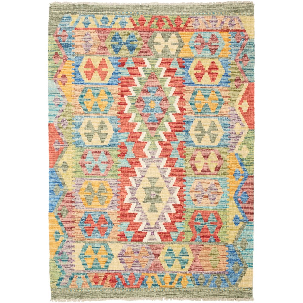 Tappeto Kilim Afghanistan marrone grigio 102x146