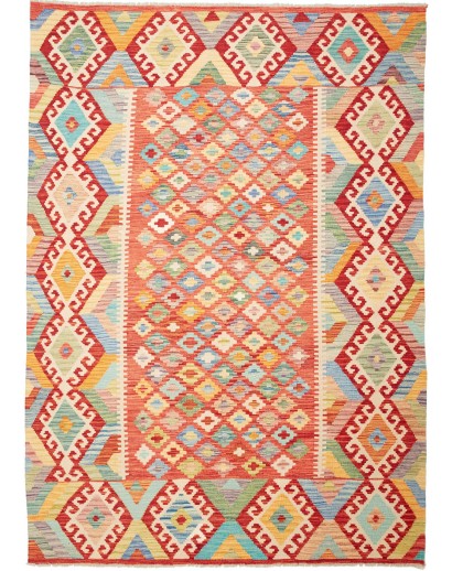 Tappeto Kilim Afghanistan marrone arancione 174x241
