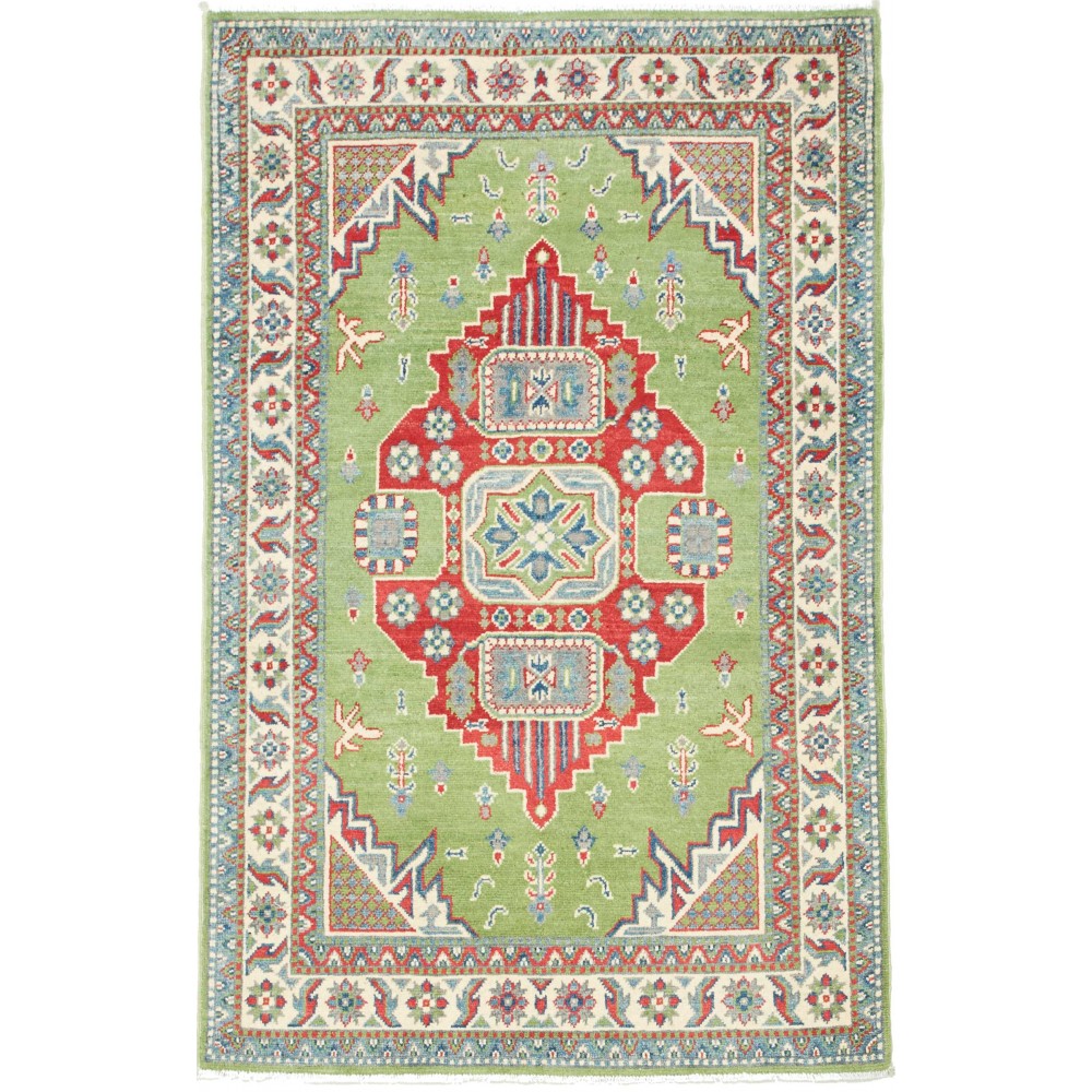 Tappeto Kazak Afghanistan azzurro rosso 97x152