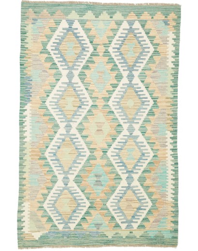 Tappeto Kilim Afghanistan bianco azzurro 96x146