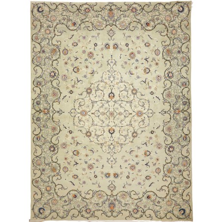 Tappeto Kashan Persia beige grigio 333x455