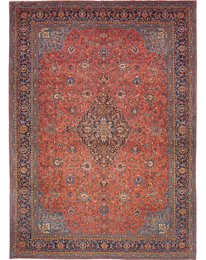 Tappeto Sarough Persia azzurro arancione 296x400
