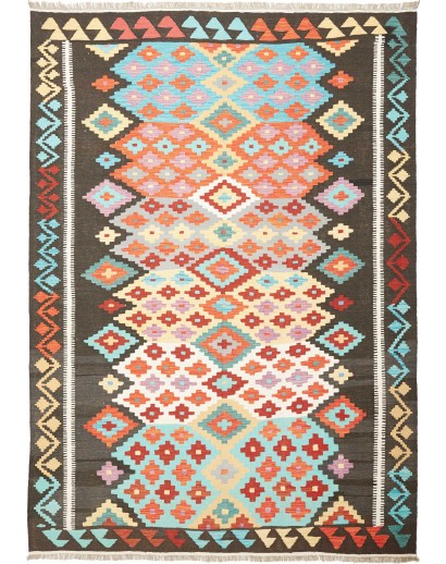 Tappeto Kilim Afghanistan bianco grigio 208x297