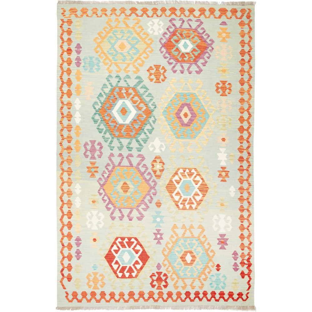 Tappeto Kilim Afghanistan bianco arancione 171x264