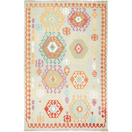 Tappeto Kilim Afghanistan bianco arancione 171x264