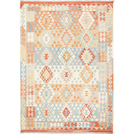 Tappeto Kilim Afghanistan bianco arancione 174x244