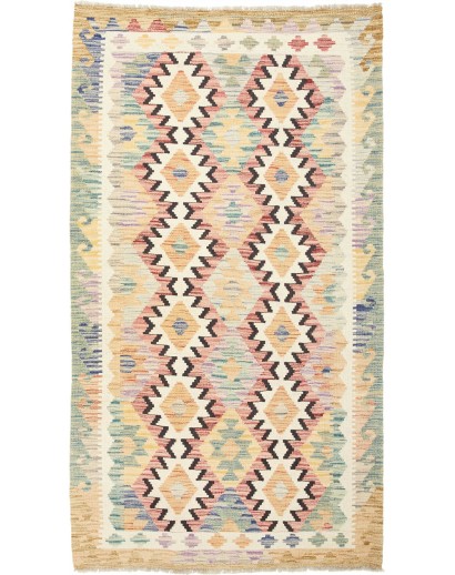 Tappeto Kilim Afghanistan giallo verde 104x187