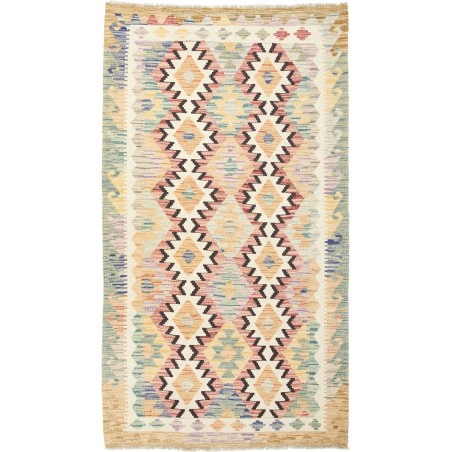 Tappeto Kilim Afghanistan giallo verde 104x187