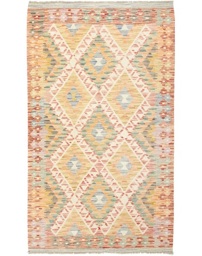 Tappeto Kilim Afghanistan giallo marrone 108x187