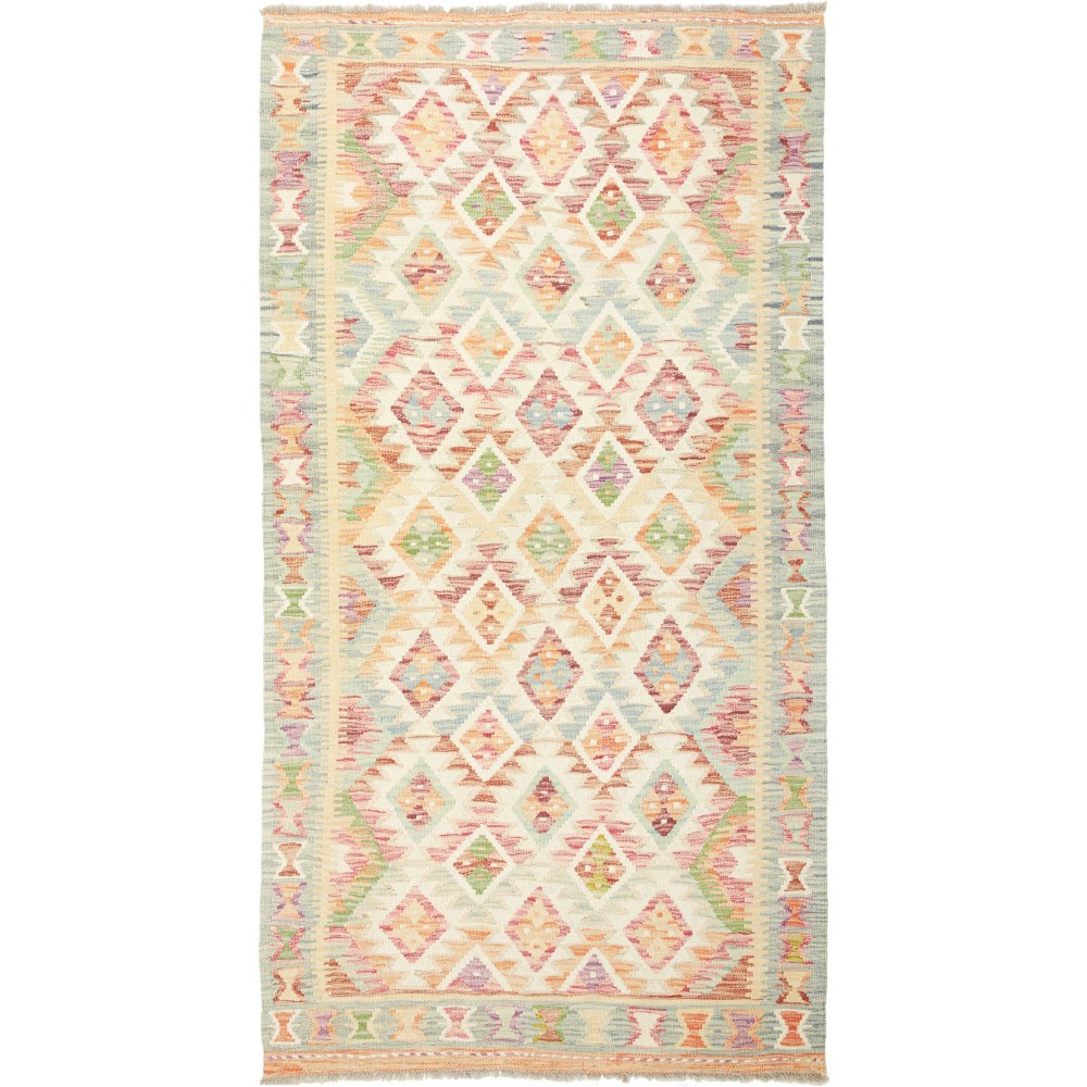 Tappeto Kilim Afghanistan giallo beige 106x199