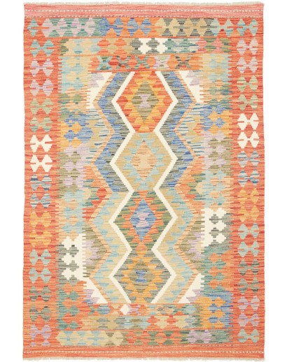 Tappeto Kilim Afghanistan marrone rosso 126x182
