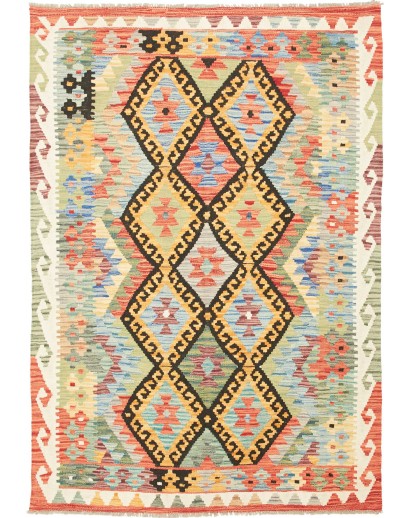 Tappeto Kilim Afghanistan marrone grigio 121x176