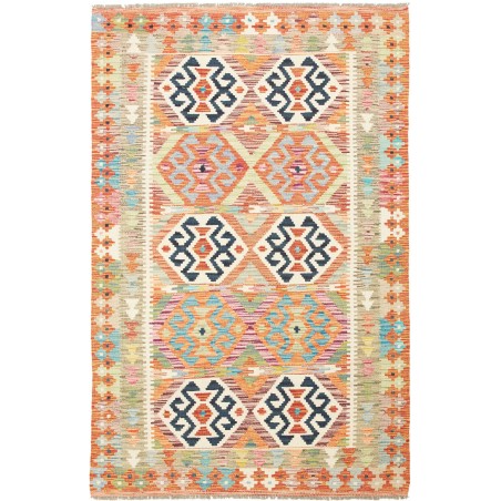 Tappeto Kilim Afghanistan giallo grigio 120x186