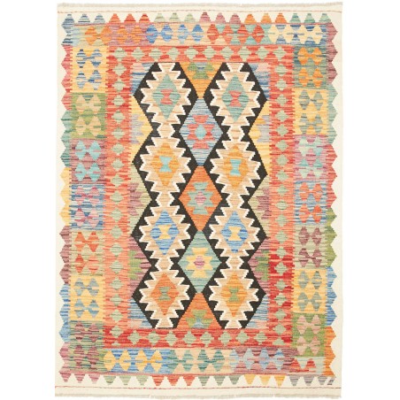 Tappeto Kilim Afghanistan marrone arancione 129x176