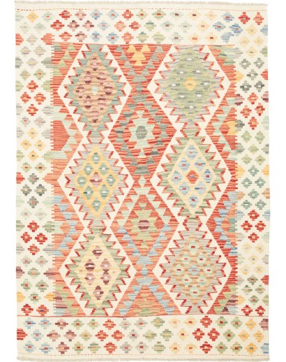 Tappeto Kilim Afghanistan giallo rosso 129x186
