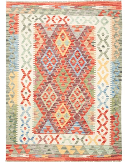 Tappeto Kilim Afghanistan marrone arancione 127x175