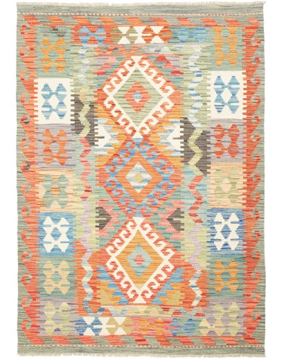 Tappeto Kilim Afghanistan marrone grigio 124x175