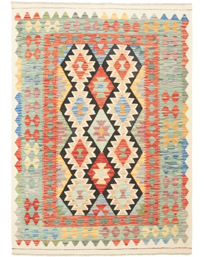 Tappeto Kilim Afghanistan beige grigio 132x181
