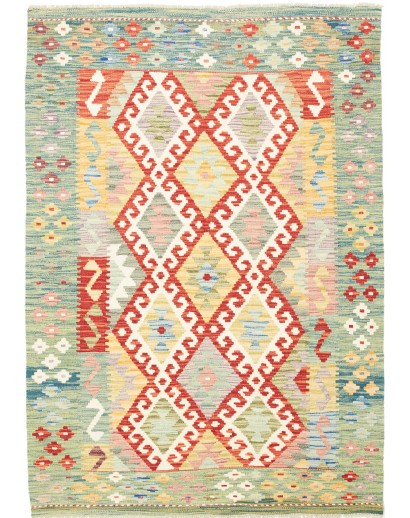 Tappeto Kilim Afghanistan beige giallo 127x178