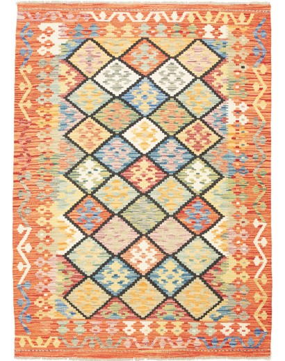 Tappeto Kilim Afghanistan marrone 133x181