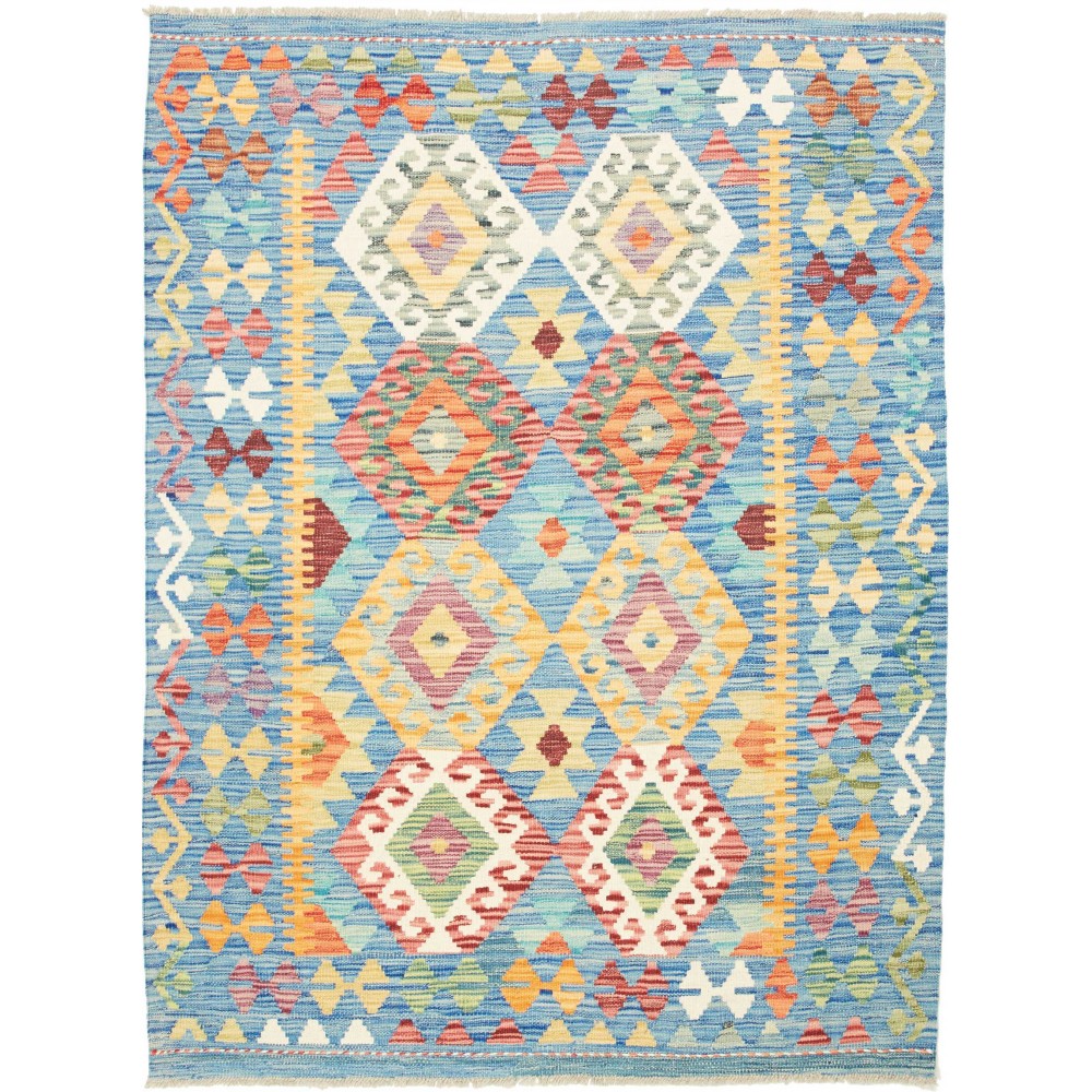Tappeto Kilim Afghanistan beige arancione 130x176