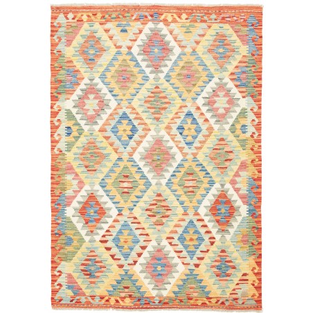 Tappeto Kilim Afghanistan giallo arancione 128x186