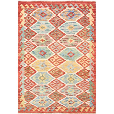 Tappeto Kilim Afghanistan marrone rosso 125x182