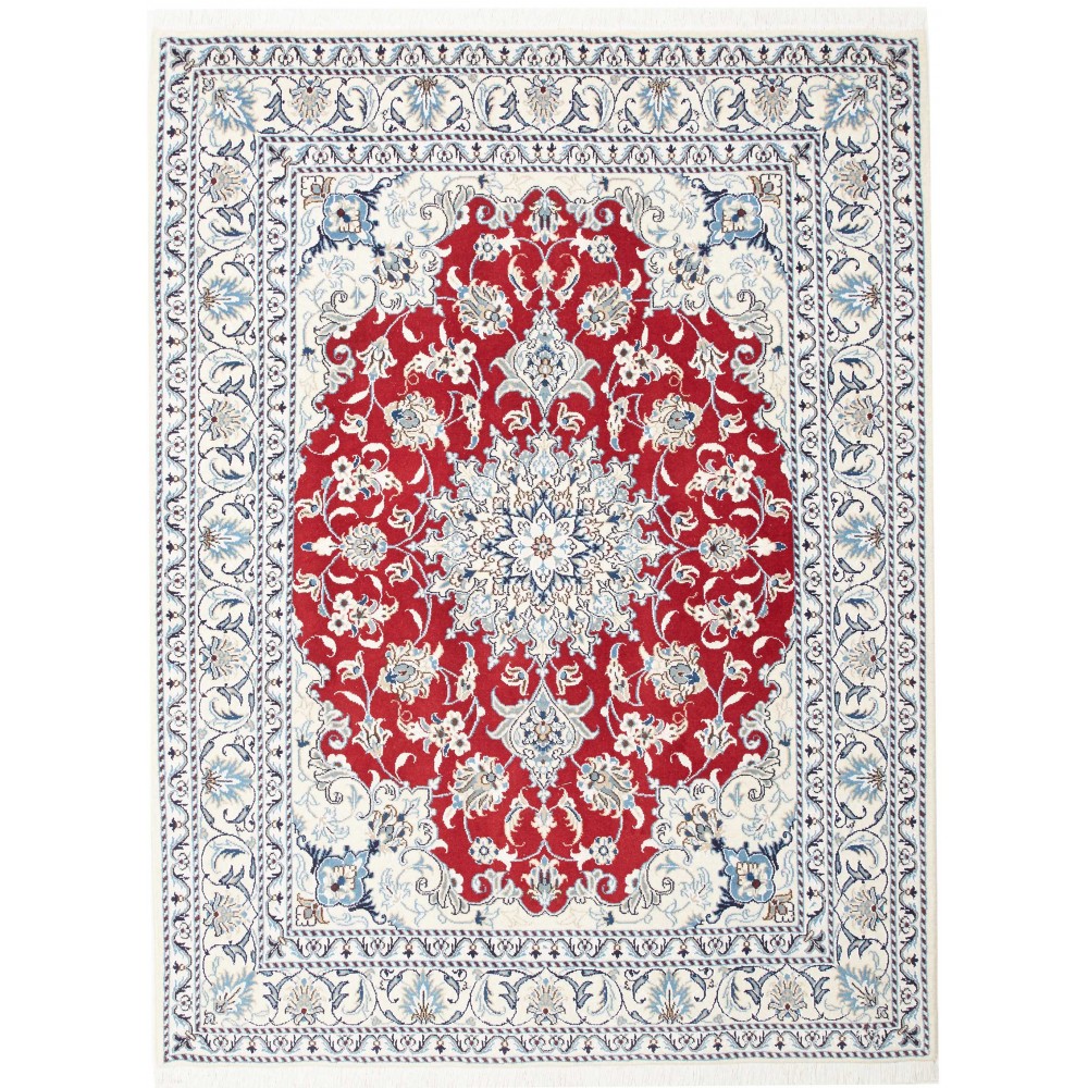 Tappeto Nain Kashmar Persia bianco marrone 150x196
