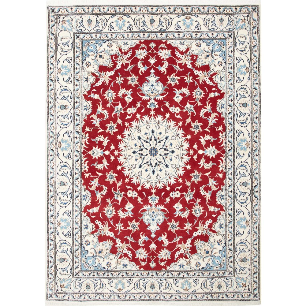 Tappeto Nain Kashmar Persia bianco grigio 170x235