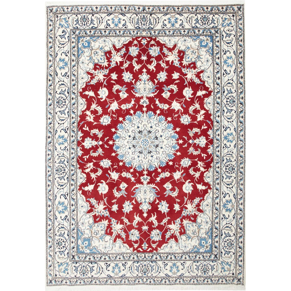 Tappeto Nain Kashmar Persia bianco marrone 170x235