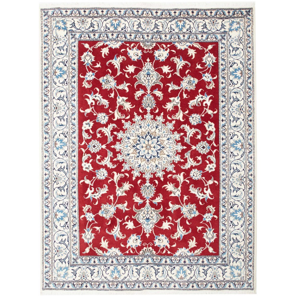 Tappeto Nain Kashmar Persia bianco marrone 153x202