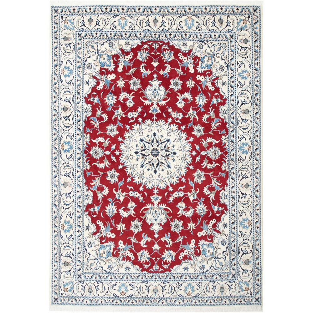 Tappeto Nain Kashmar Persia bianco grigio 167x240