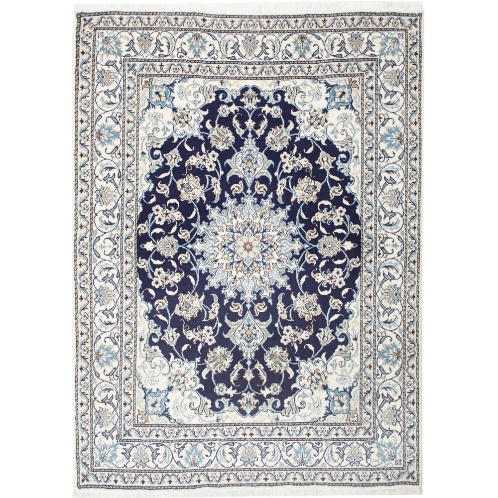 Tappeto Nain Kashmar Persia bianco grigio 150x210