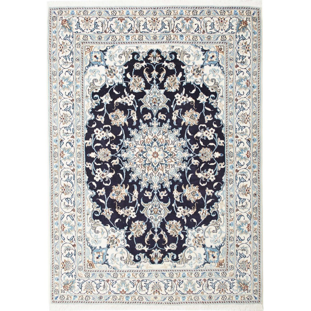 Tappeto Nain Kashmar Persia bianco grigio 150x212