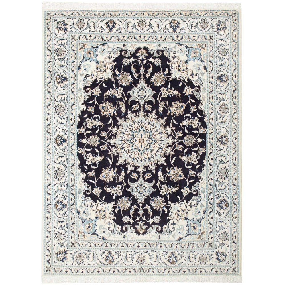 Tappeto Nain Kashmar Persia bianco grigio 150x205