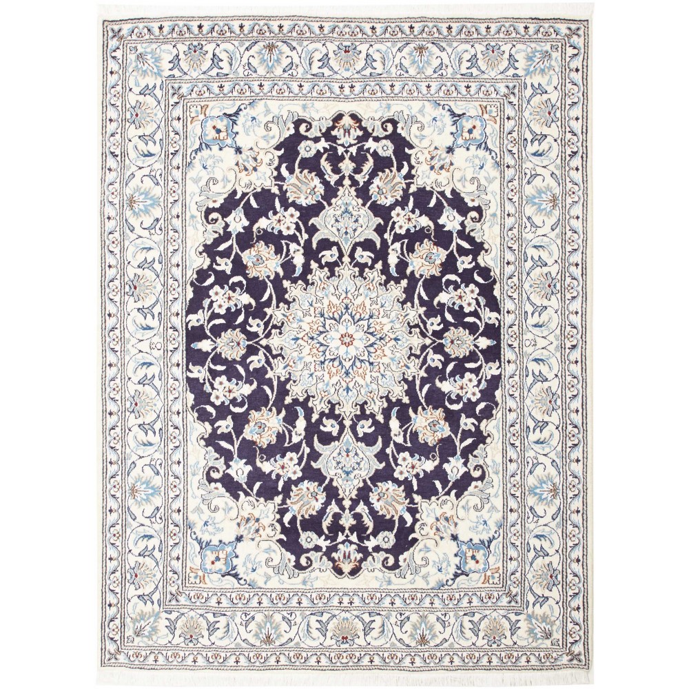 Tappeto Nain Kashmar Persia bianco grigio 152x202