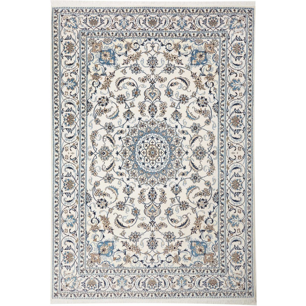 Tappeto Nain Kashmar Persia bianco 198x290