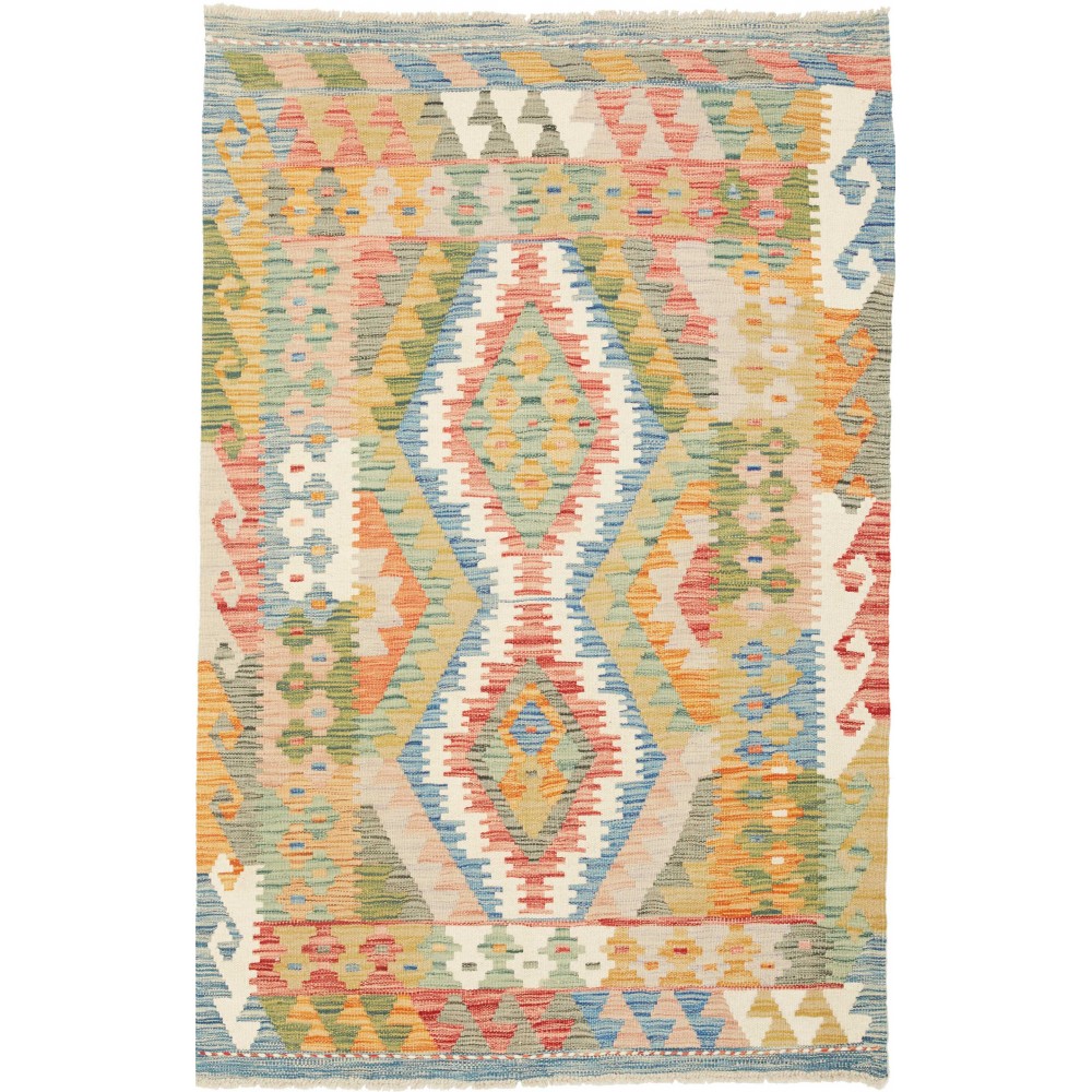 Tappeto Kilim Afghanistan marrone bianco 97x150