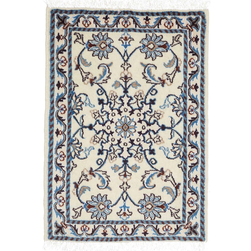 Tappeto Nain Kashmar Persia bianco grigio 60x90