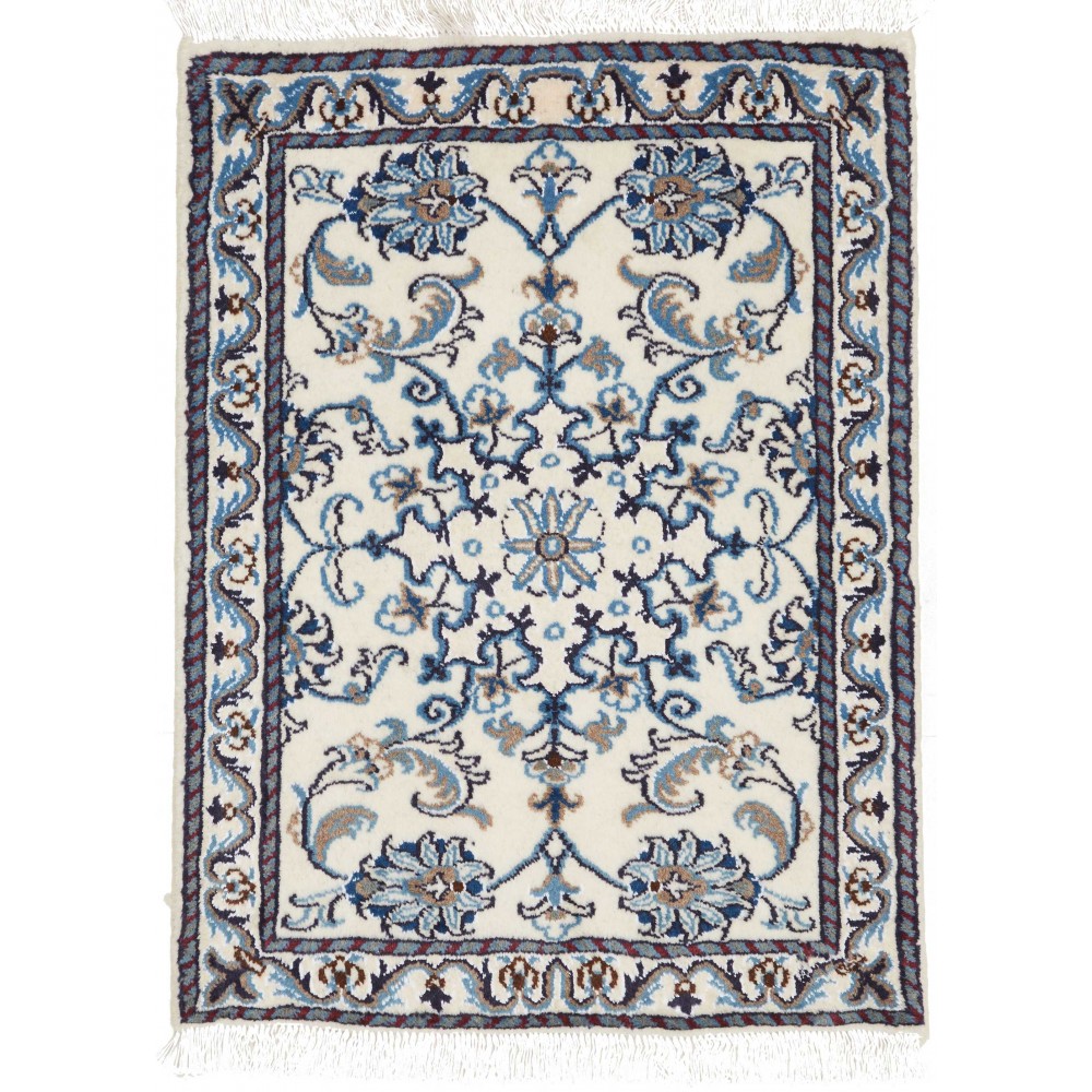 Tappeto Nain Kashmar Persia bianco grigio 60x90