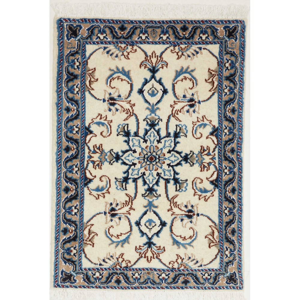 Tappeto Nain Kashmar Persia bianco grigio 60x90