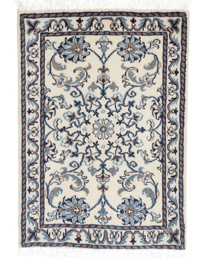 Tappeto Nain Kashmar Persia bianco grigio 60x90