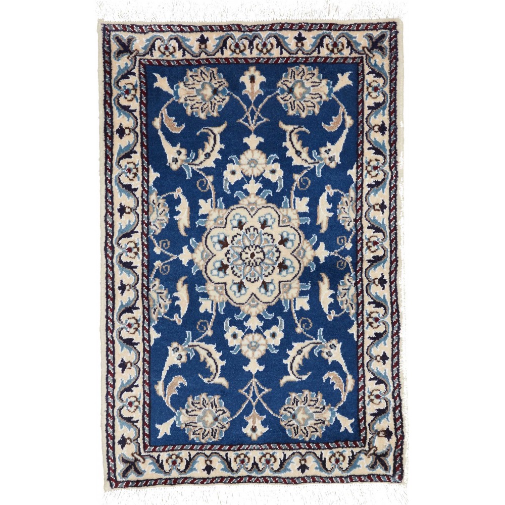 Tappeto Nain Kashmar Persia bianco grigio 60x90