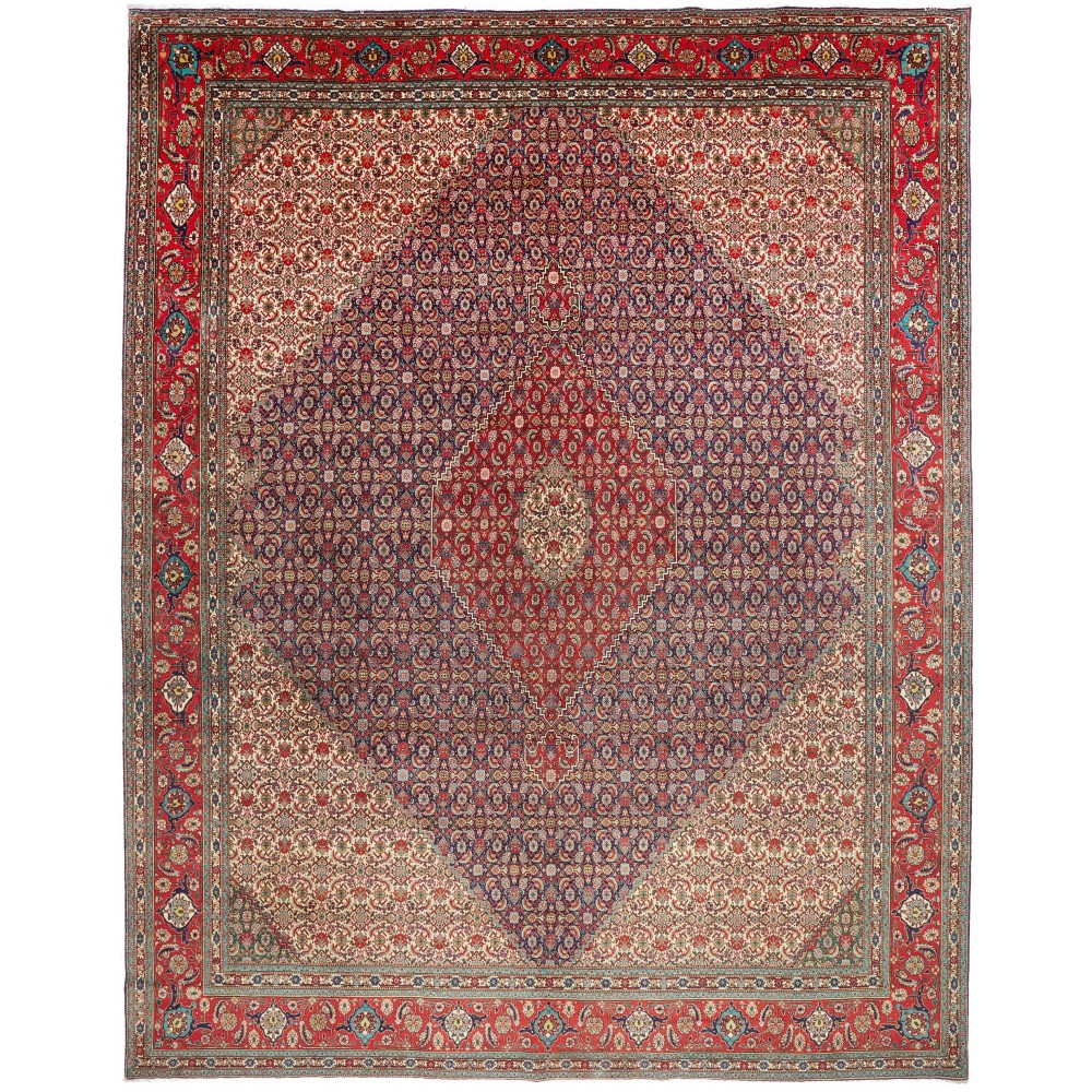 Tappeto Tabriz Persia marrone giallo 303x383