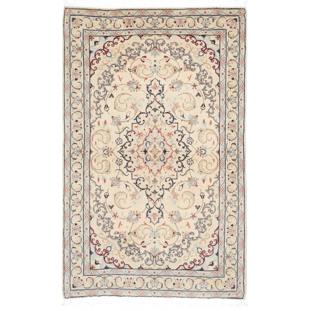 Tappeto Kashan Fine Persia bianco giallo 96x150