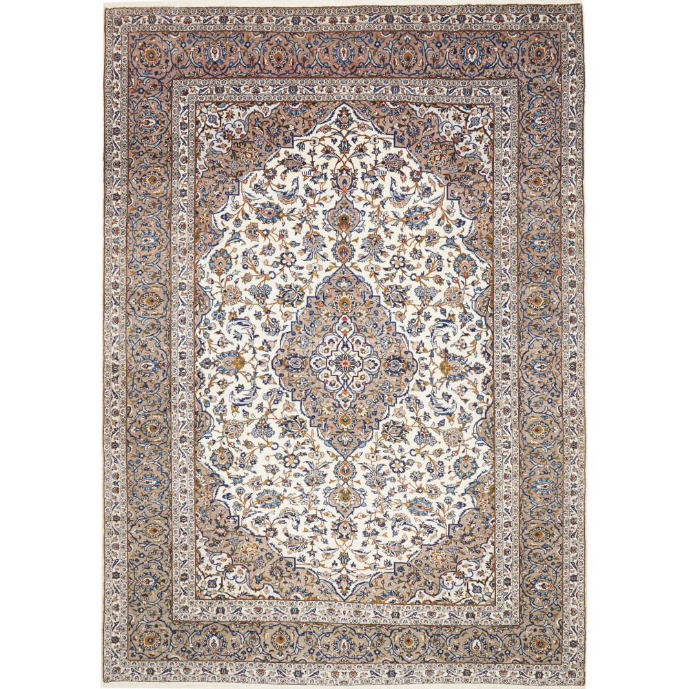 Tappeto Kashan Persia beige azzurro 255x356