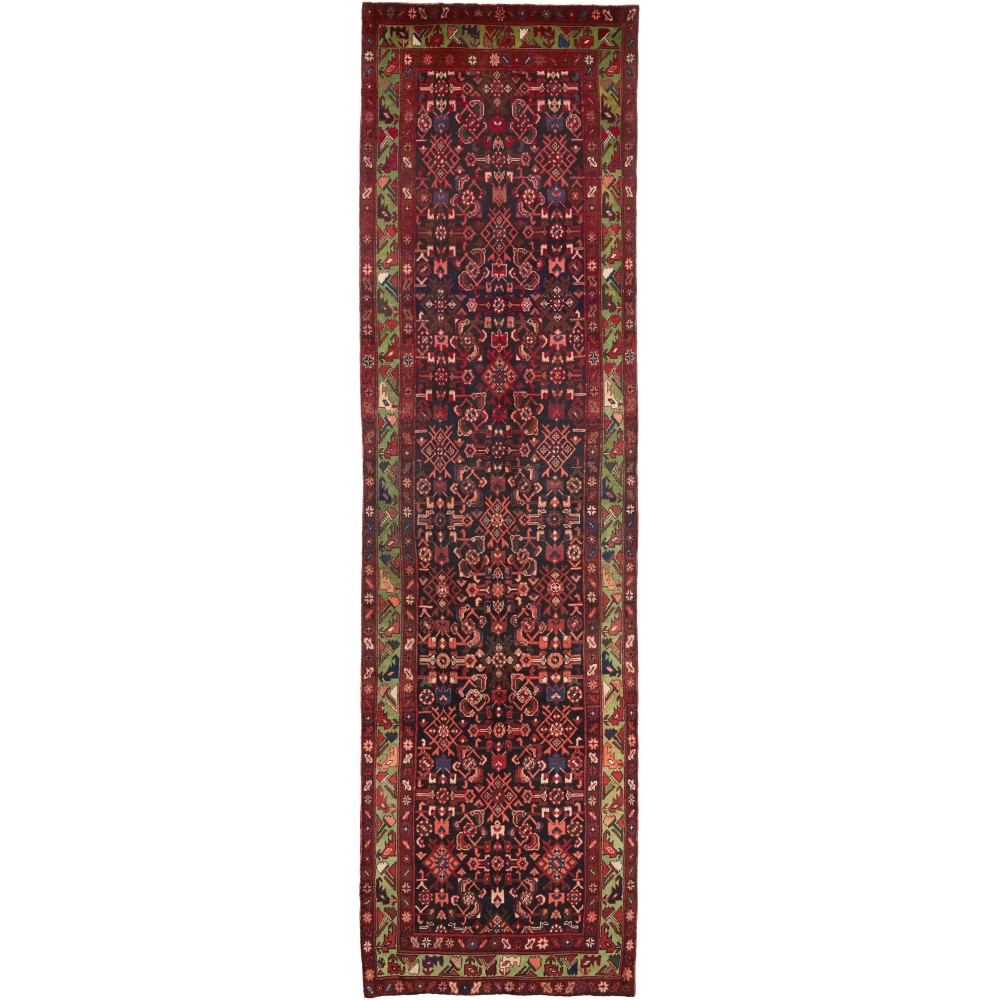 Tappeto Hamadan Persia marrone arancione 115x426