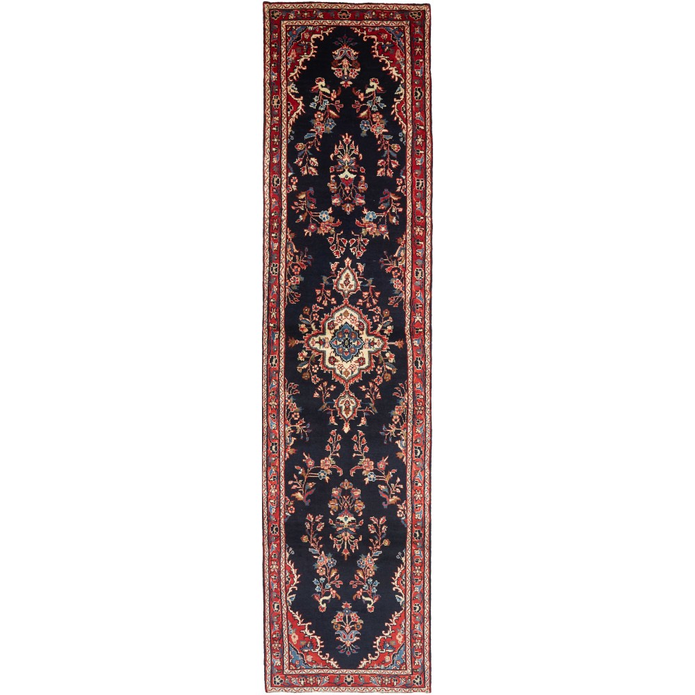 Tappeto Hamadan Persia arancione marrone 96x410
