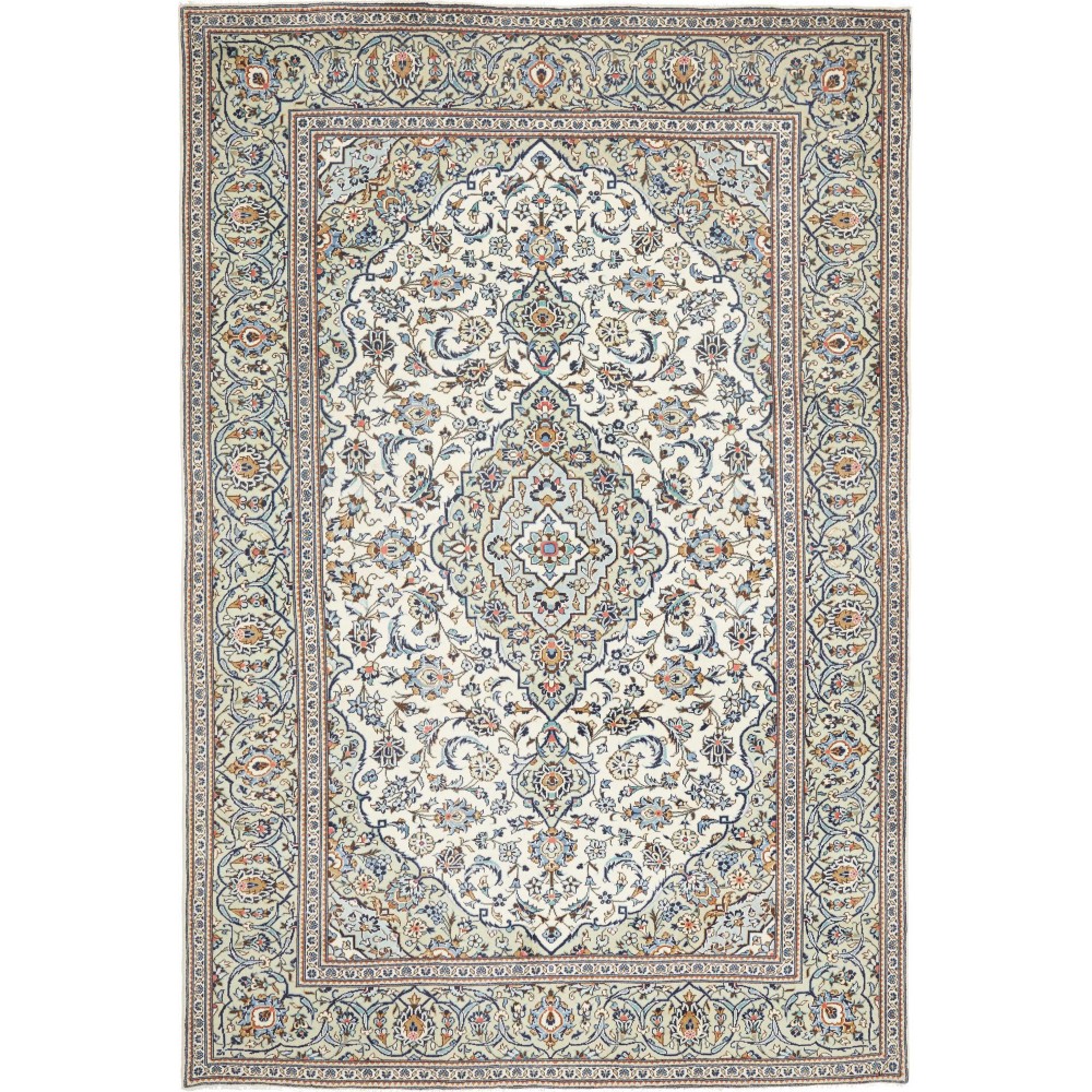 Tappeto Kashan Persia bianco grigio 192x285